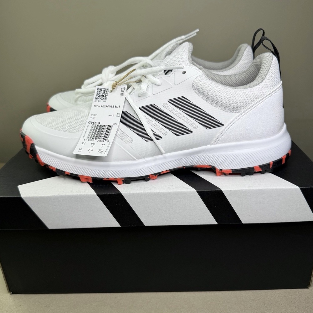 Adidas Tech Response SL 3.0 Golf Shoes White Black GV6894 Men’s Size 10, NEW